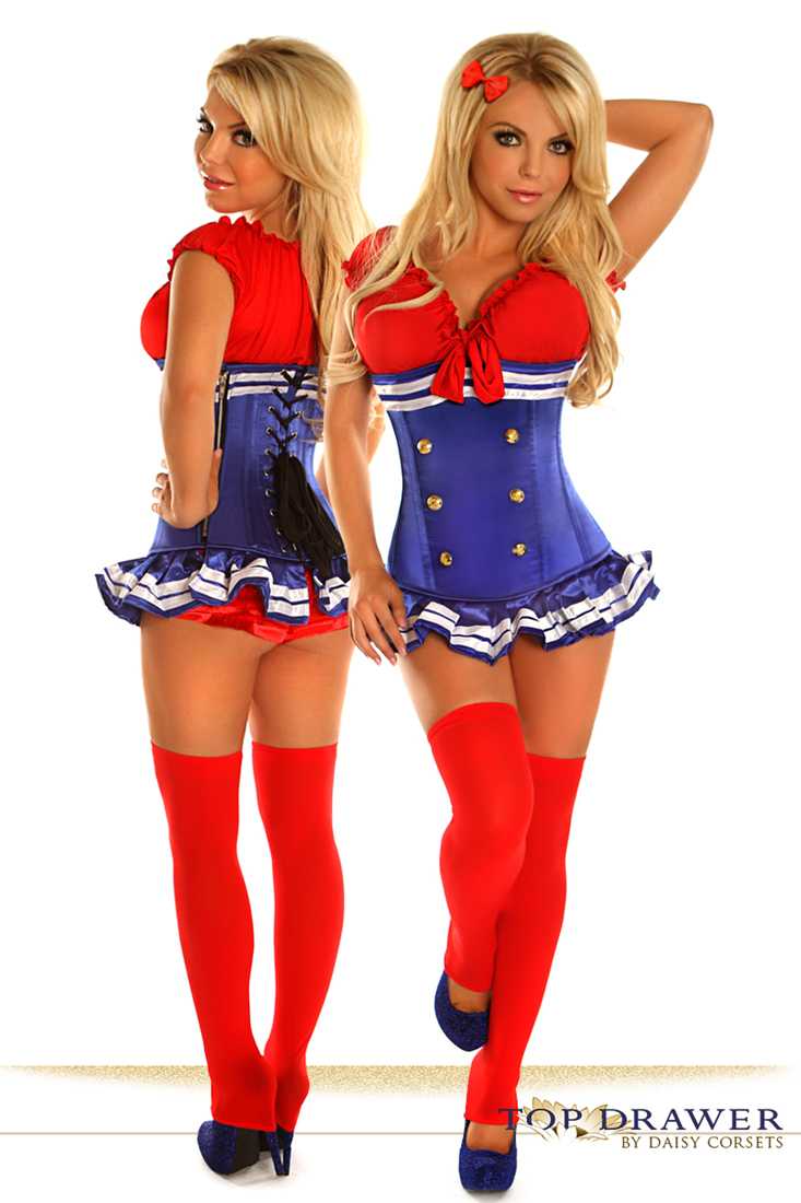 3 PC Pin-Up Sailor Girl Costume