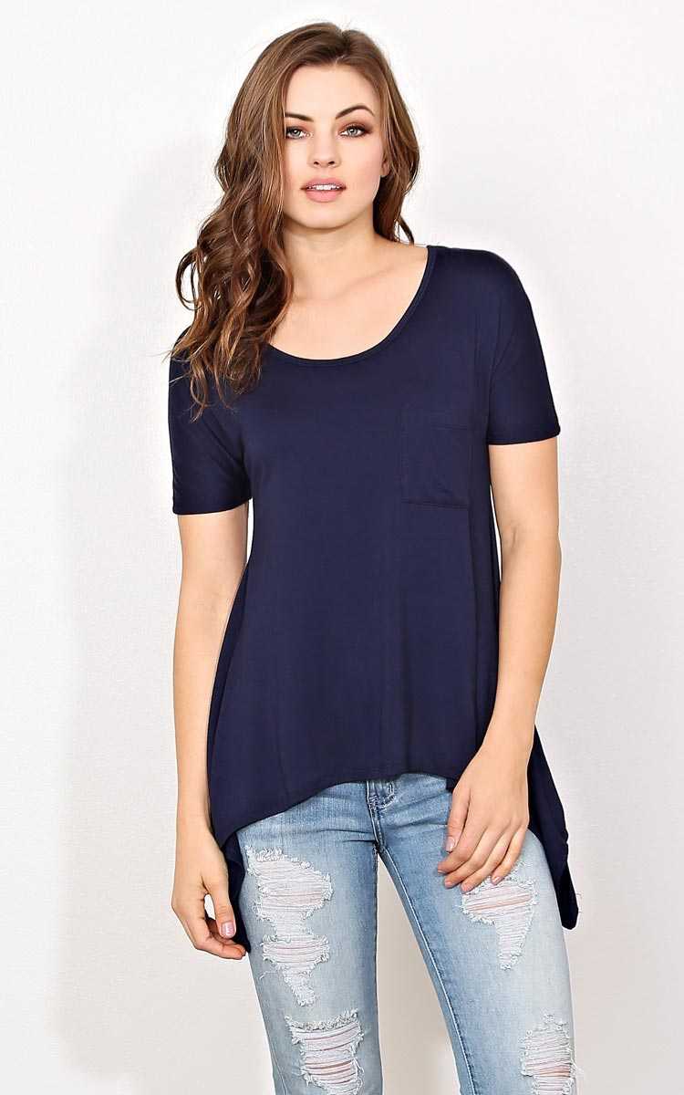 Laid Back Day Knit Top - - Navy in Size by Styles For Less