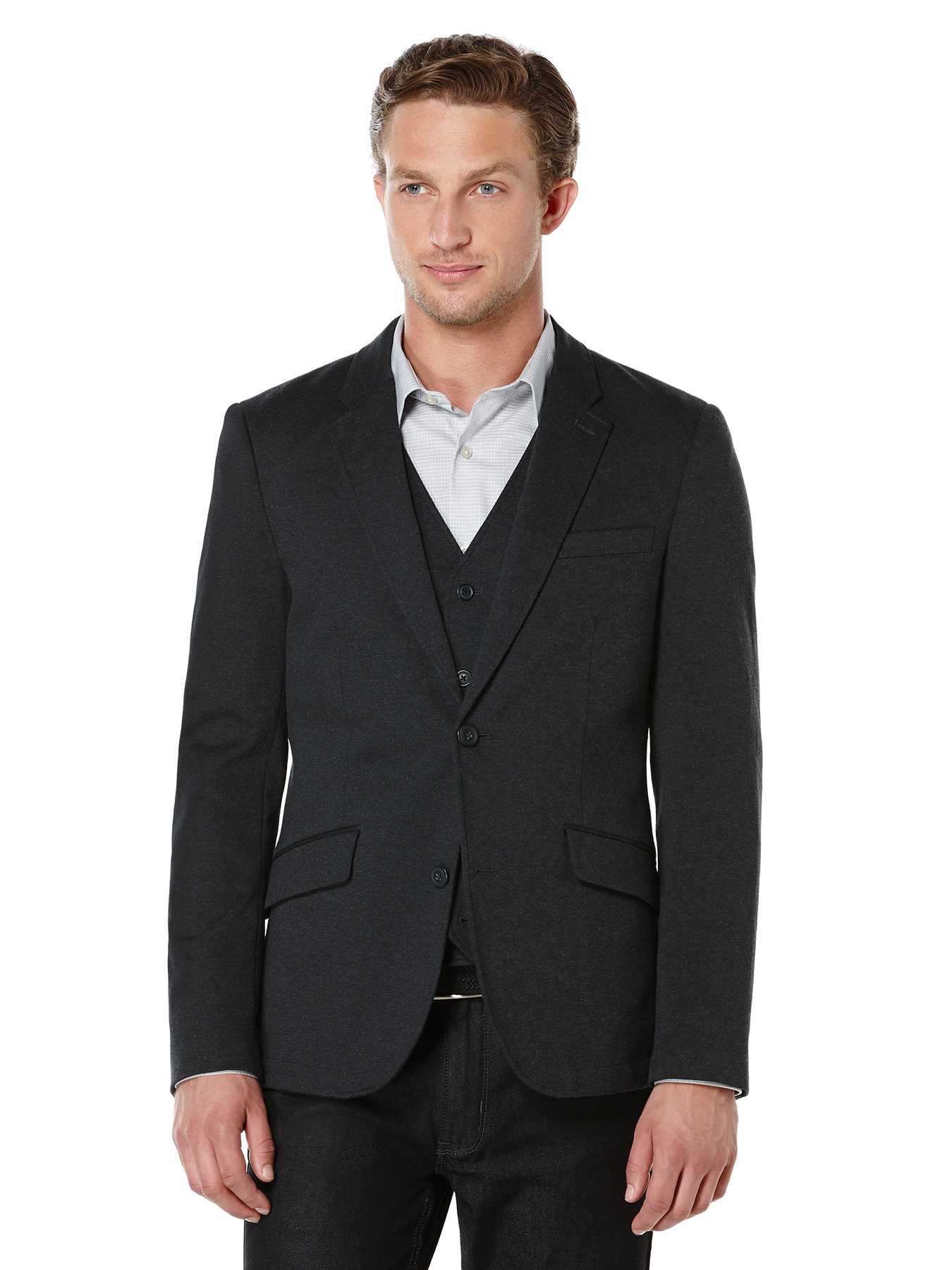 Perry Ellis Slim Fit Heather Knit Suit Jacket
