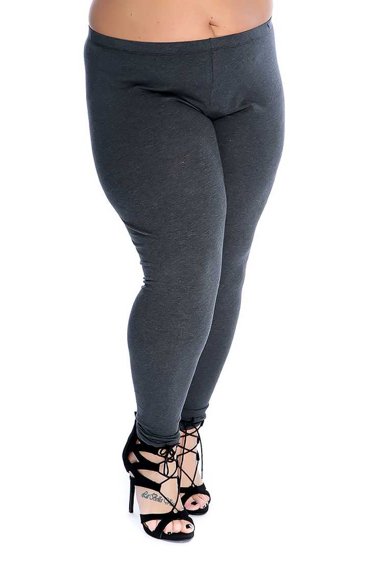 Stylish Charcoal Plus Size Elastic Leggings