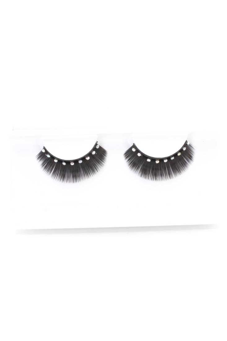 Black Rhinestone Detailed Faux Lashes