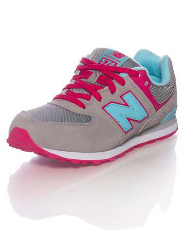 NEW BALANCE GIRLS Grey Footwear / Sneakers 5.5