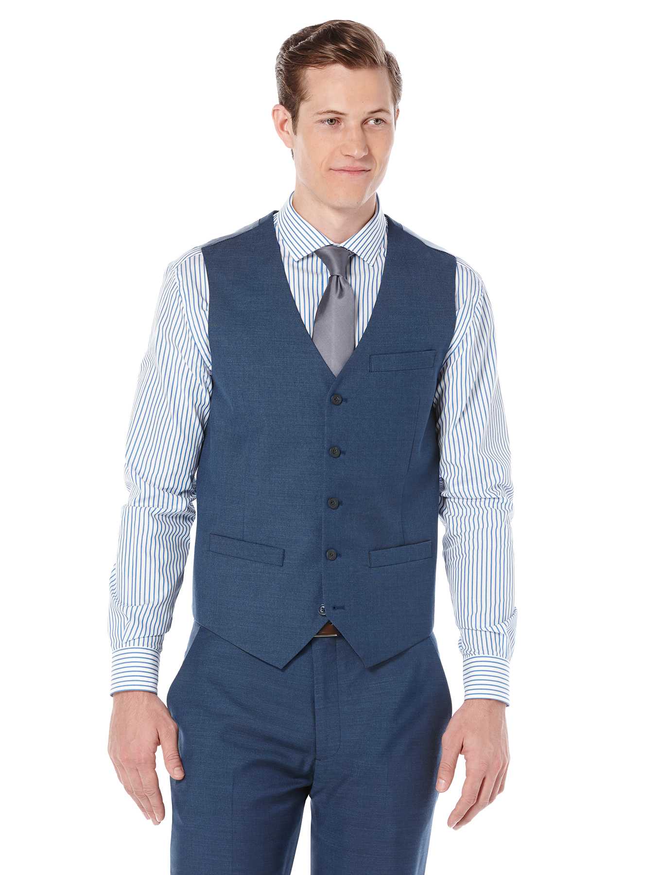 Perry Ellis Two Toned Twill Suit Vest