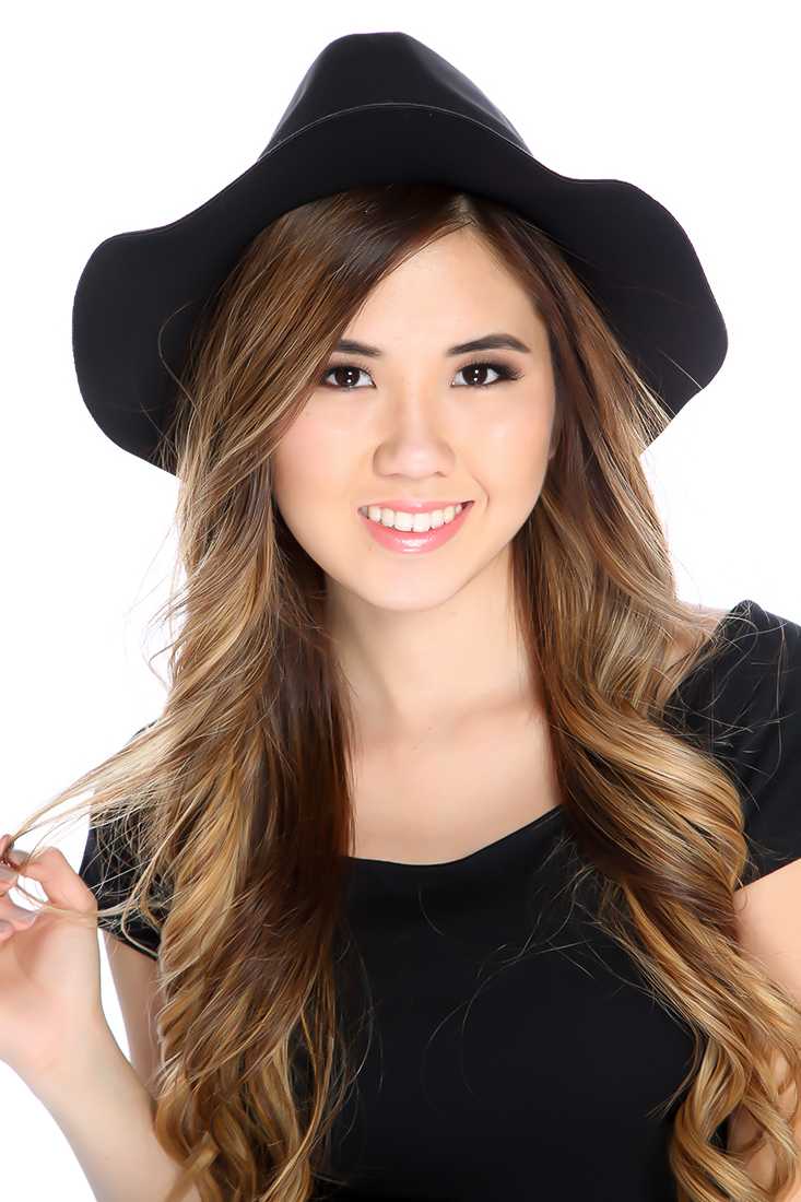 Black Structured Top Floppy Hat
