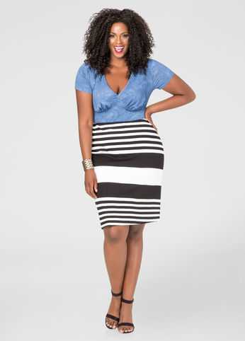 Striped Pencil Skirt