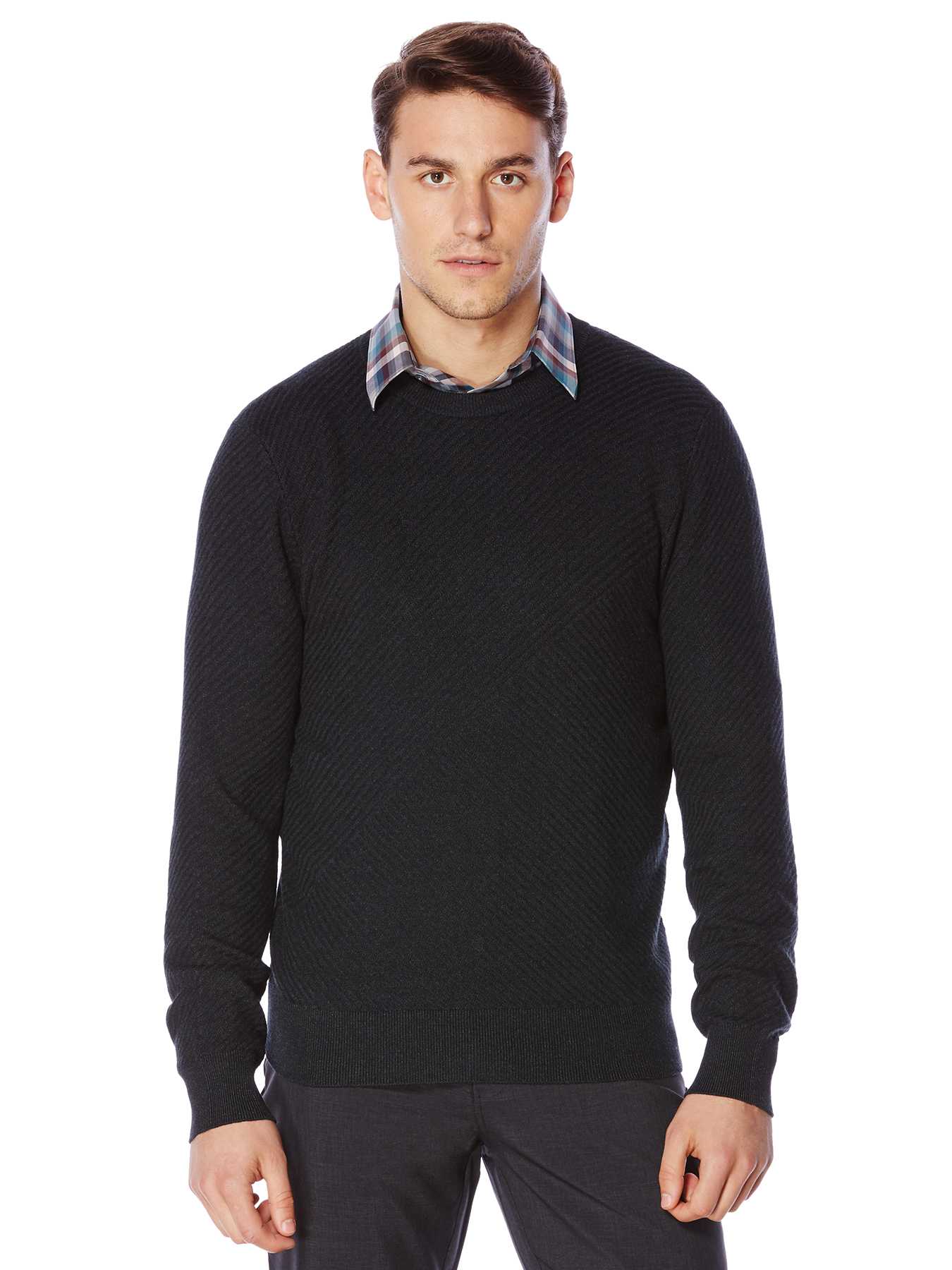 Perry Ellis Textured Crew Neck Sweater