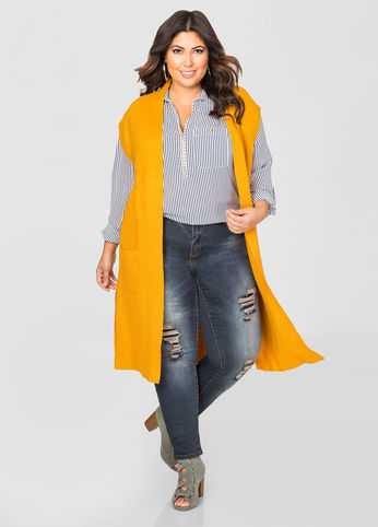 Longline Sleeveless Cardigan