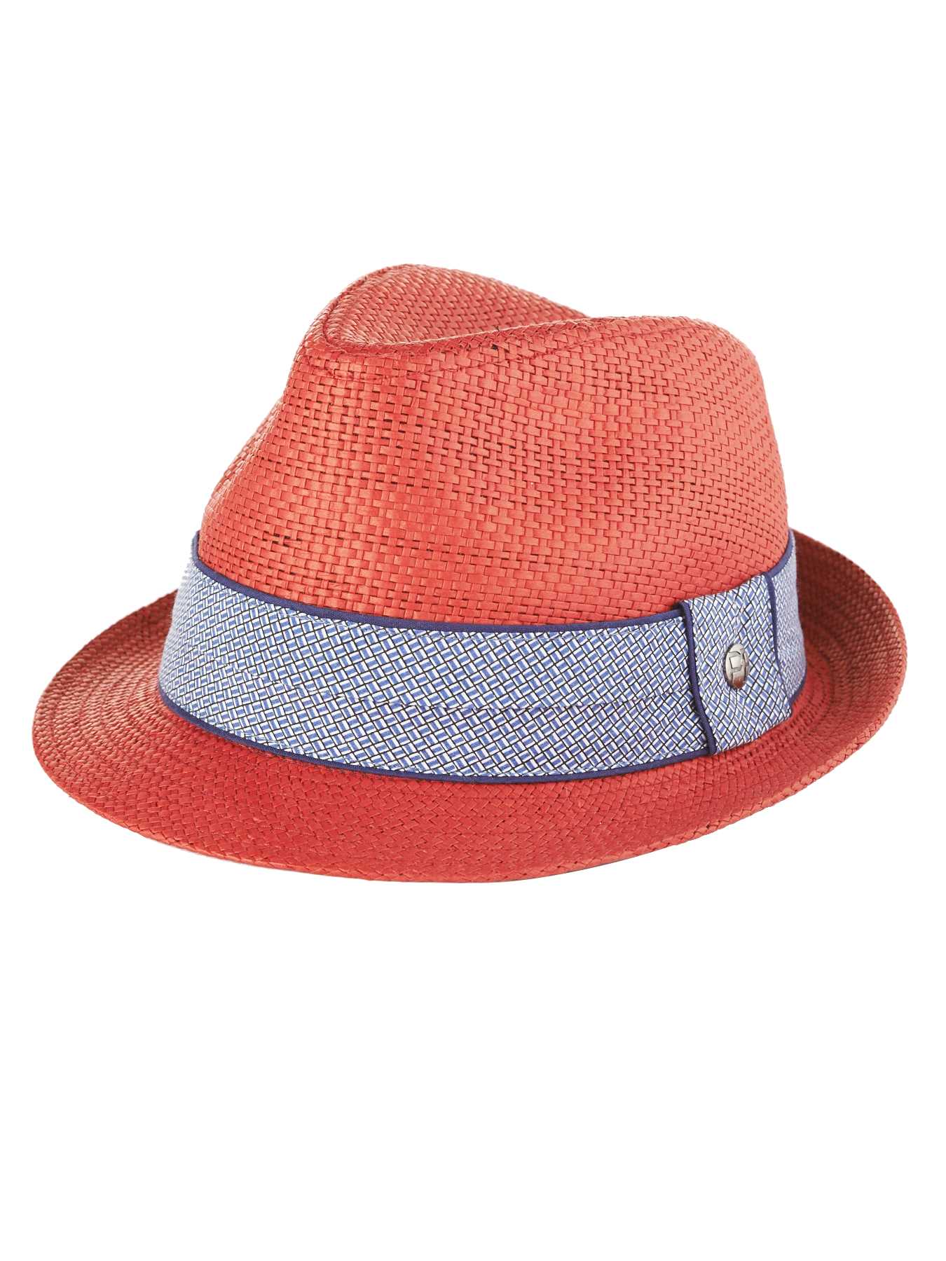 Perry Ellis Print Straw Fedora