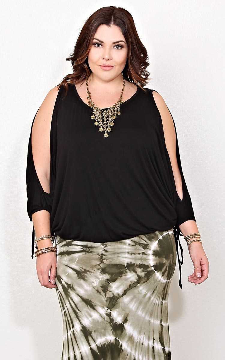Plus Size Renee Kimono Top - Black in Size 1X by Styles For Less