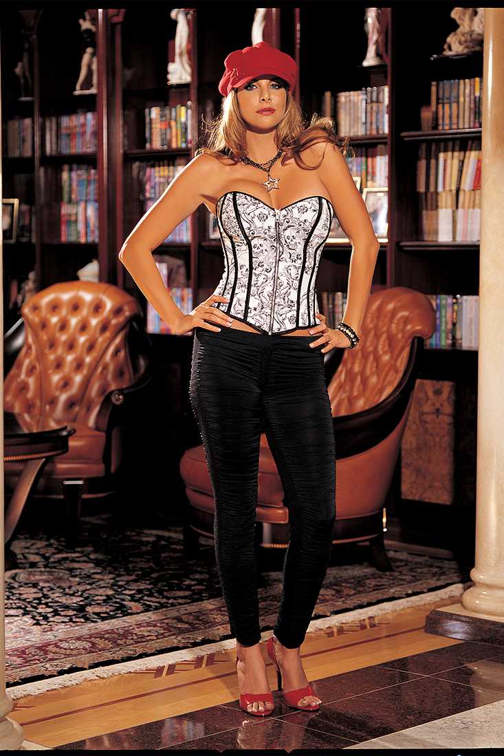 Ivory Black Skullduggery Corset