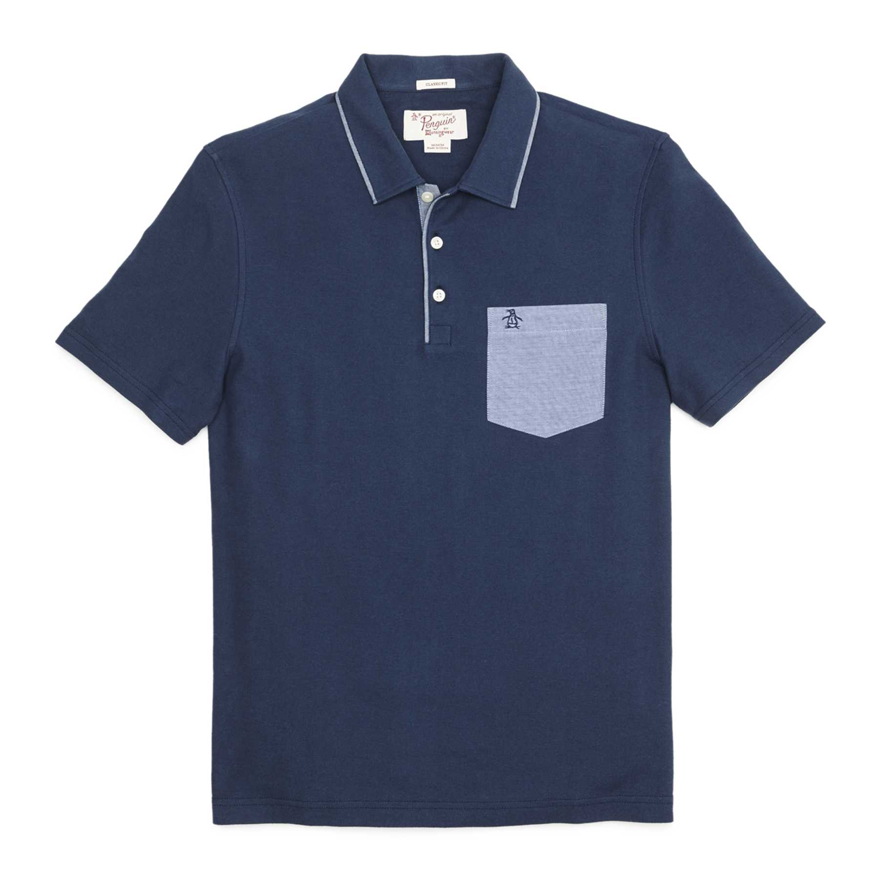 Original Penguin CHAMBRAY POCKET MEARL POLO