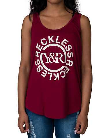 RECKLESS GIRLS WOMENS Burgundy Clothing / Tank Tops M