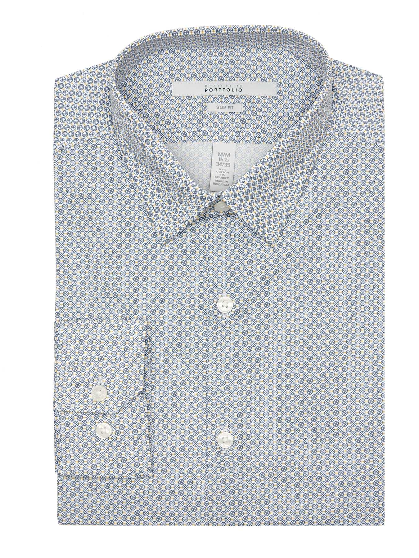 Perry Ellis Slim Fit Medallion Dress Shirt