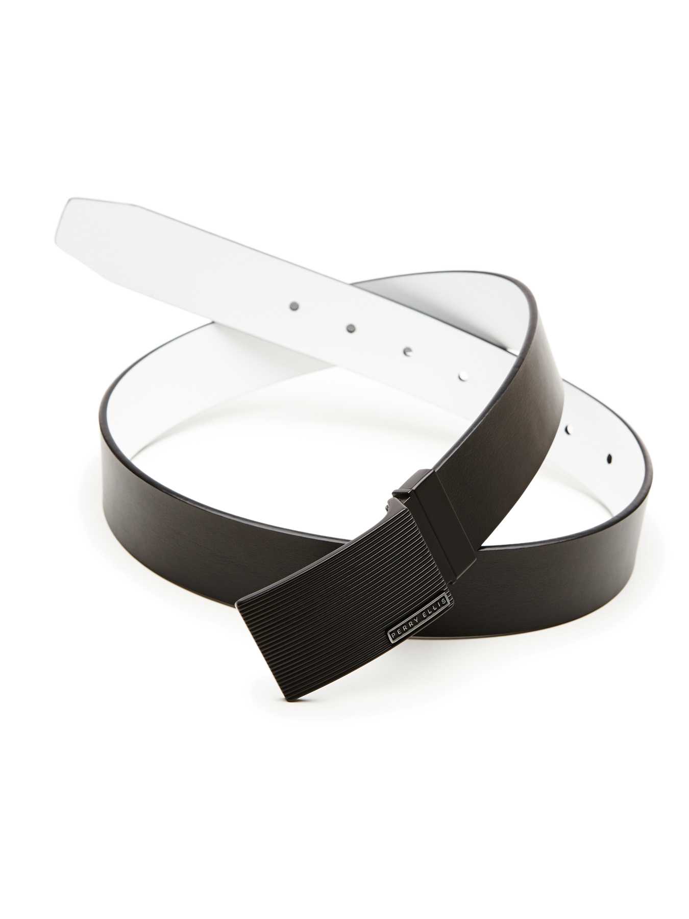 Perry Ellis Plaque Reversable Leather Belt