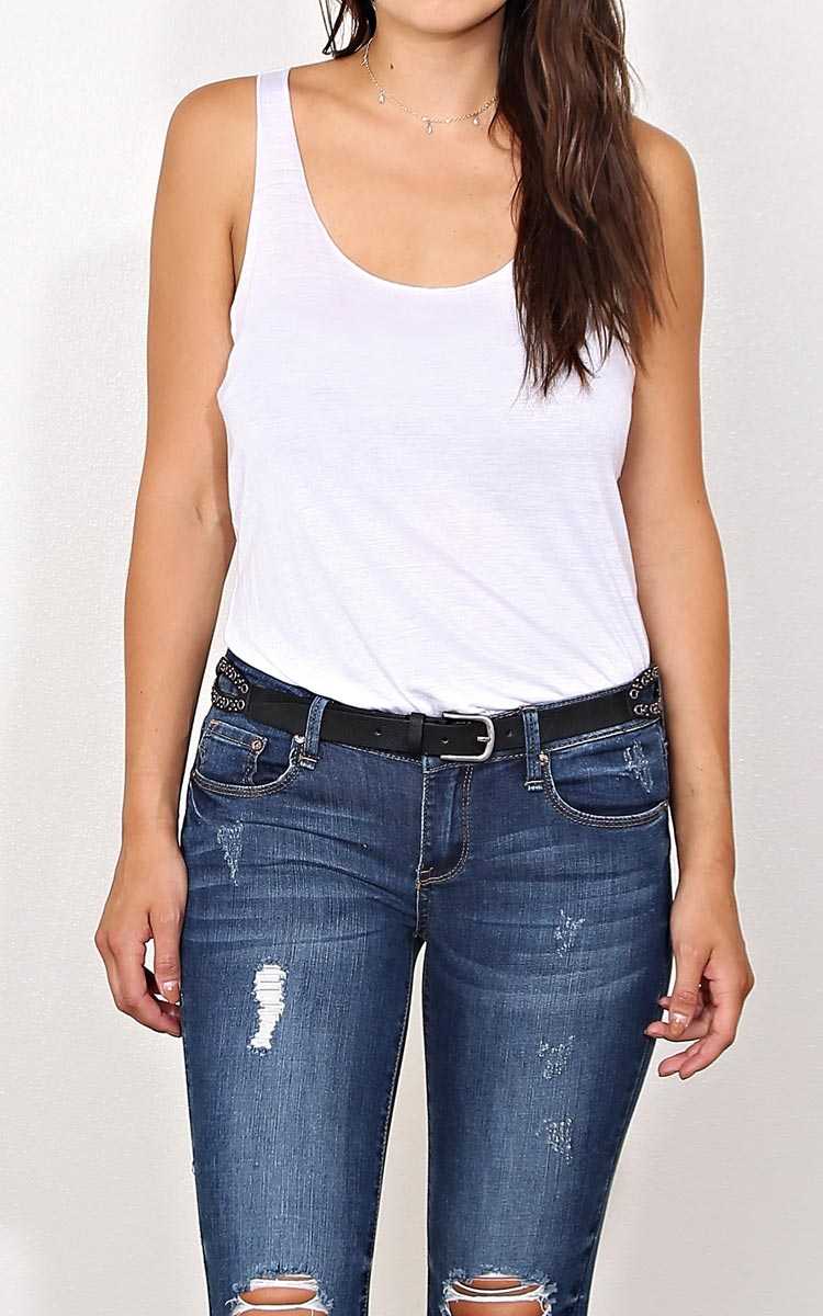 Ryder Faux Leather Belt - N/S - Black by Styles For Less
