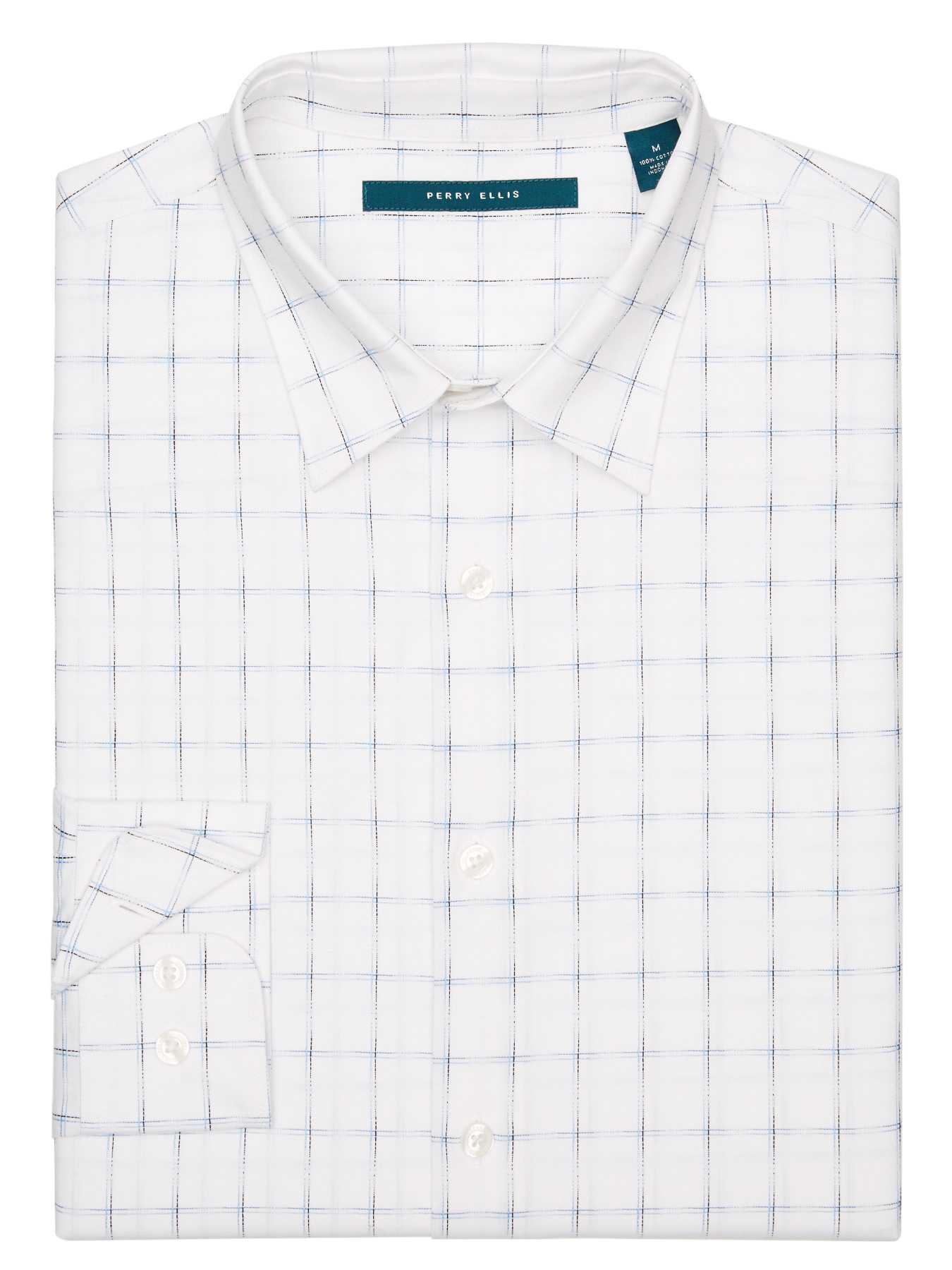 Perry Ellis Space Dyed Window Pane Shirt