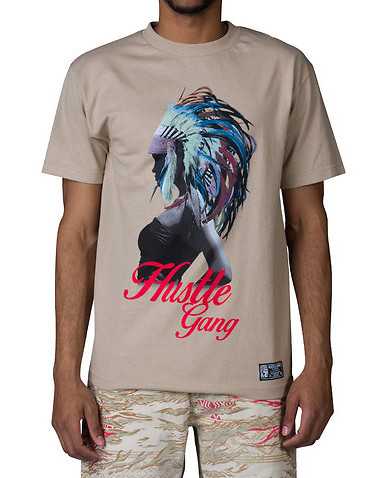 HUSTLE GANG MENS Natural Clothing / Tops M