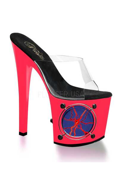 Clear Coral UV Strobe Light High Heels