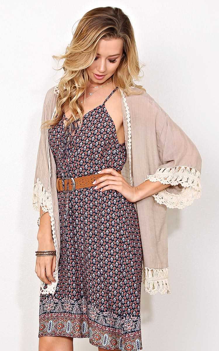 Festival Flow Woven Wrap - Mocha in Size S/M by Styles For Less