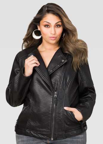 Heavy Trapunto Stitch Moto Jacket