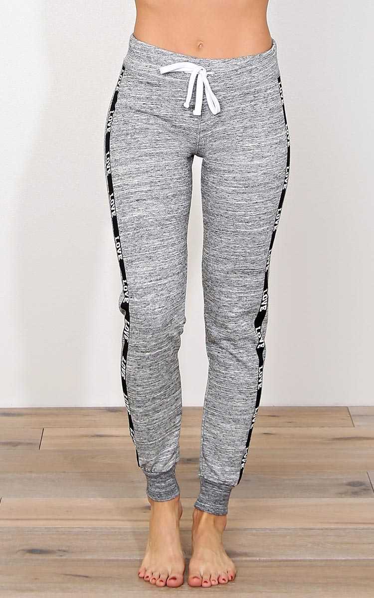 Blackout LOVE Knit Joggers - MED - Heather in Size Medium by Styles For Less