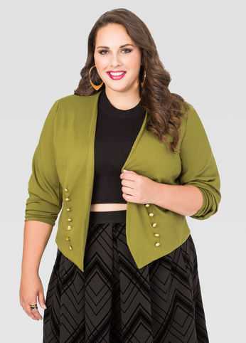 Gold Button Military Blazer