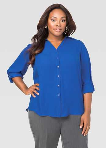 Two Pocket Crepe Blouse