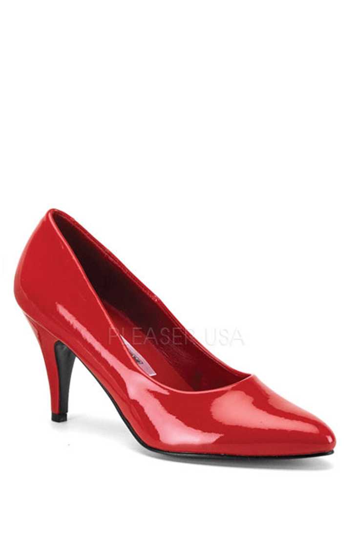 Red Single Sole Pump High Heels Patent