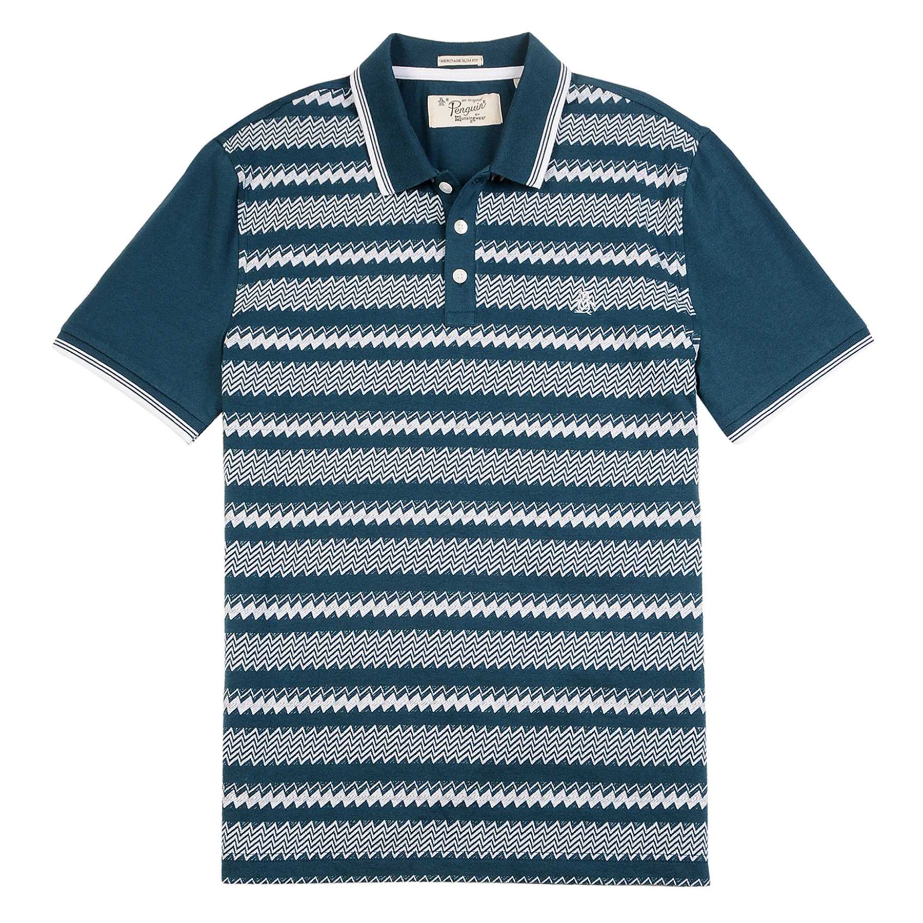 Original Penguin ZIG ZAG STRIPE FRONT POLO