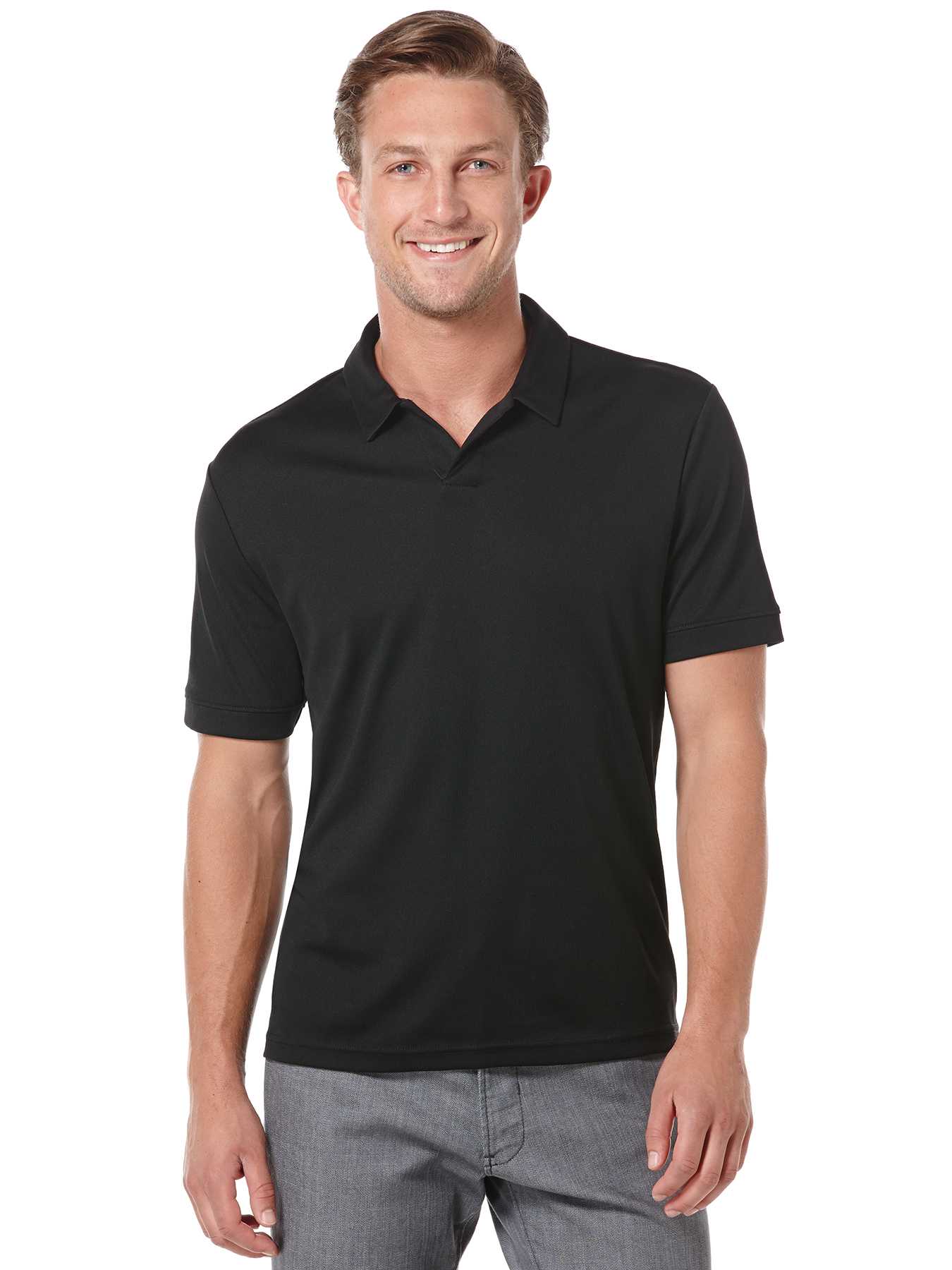 Perry Ellis Short Sleeve Open Collar Polo