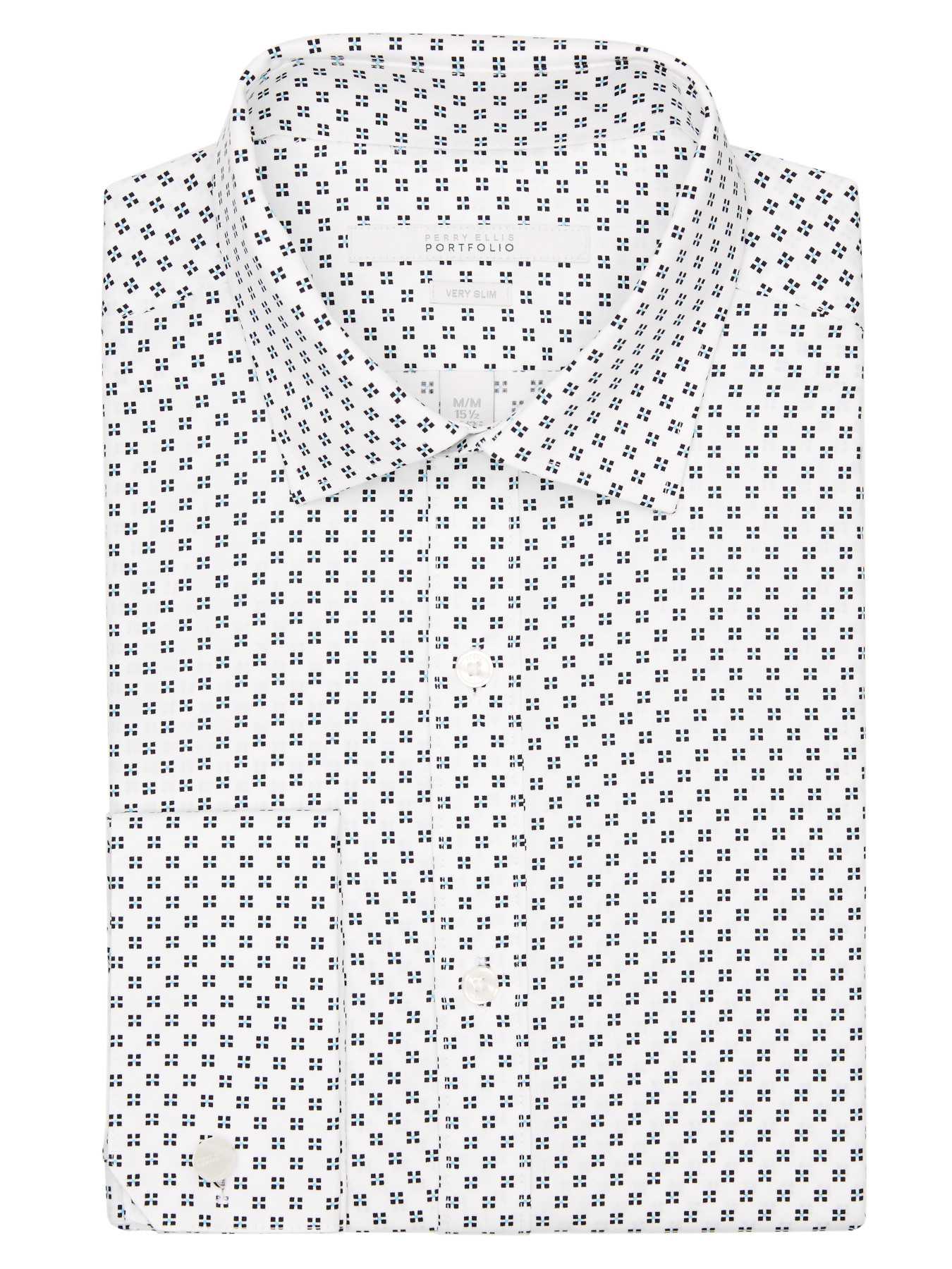 Perry Ellis Very Slim Four Square Dress Shirt
