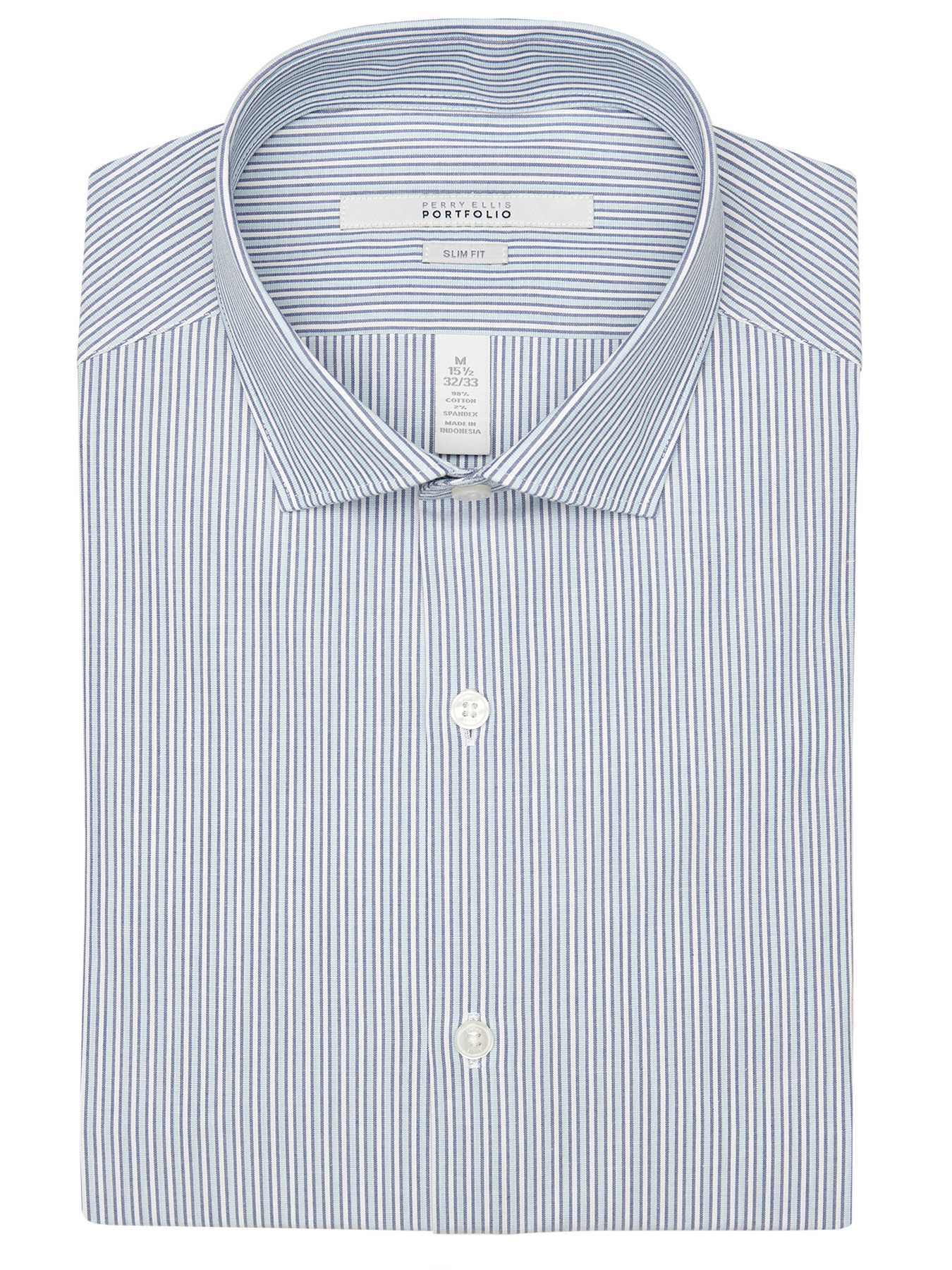 Perry Ellis Slim Fit Tonal Stripe Dress Shirt