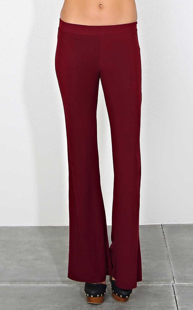 Wild Dreamer Palazzo Pants - Burgundy in Size M/L by Styles For Less