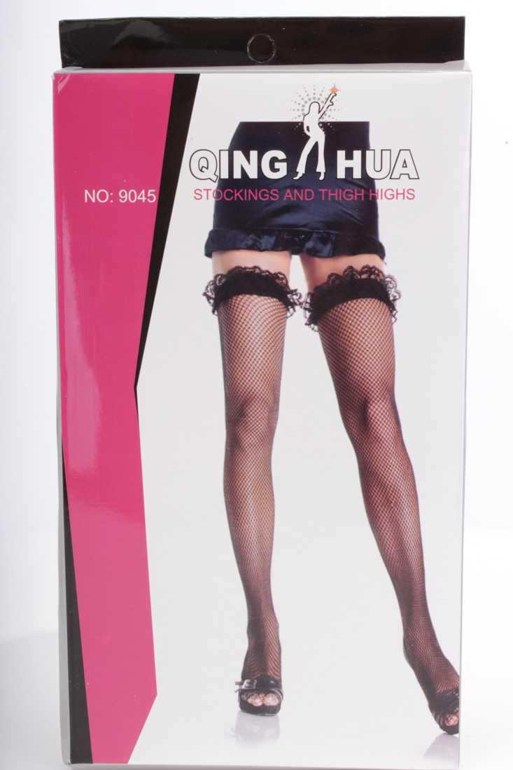Red Spandex Fishnet Stockings