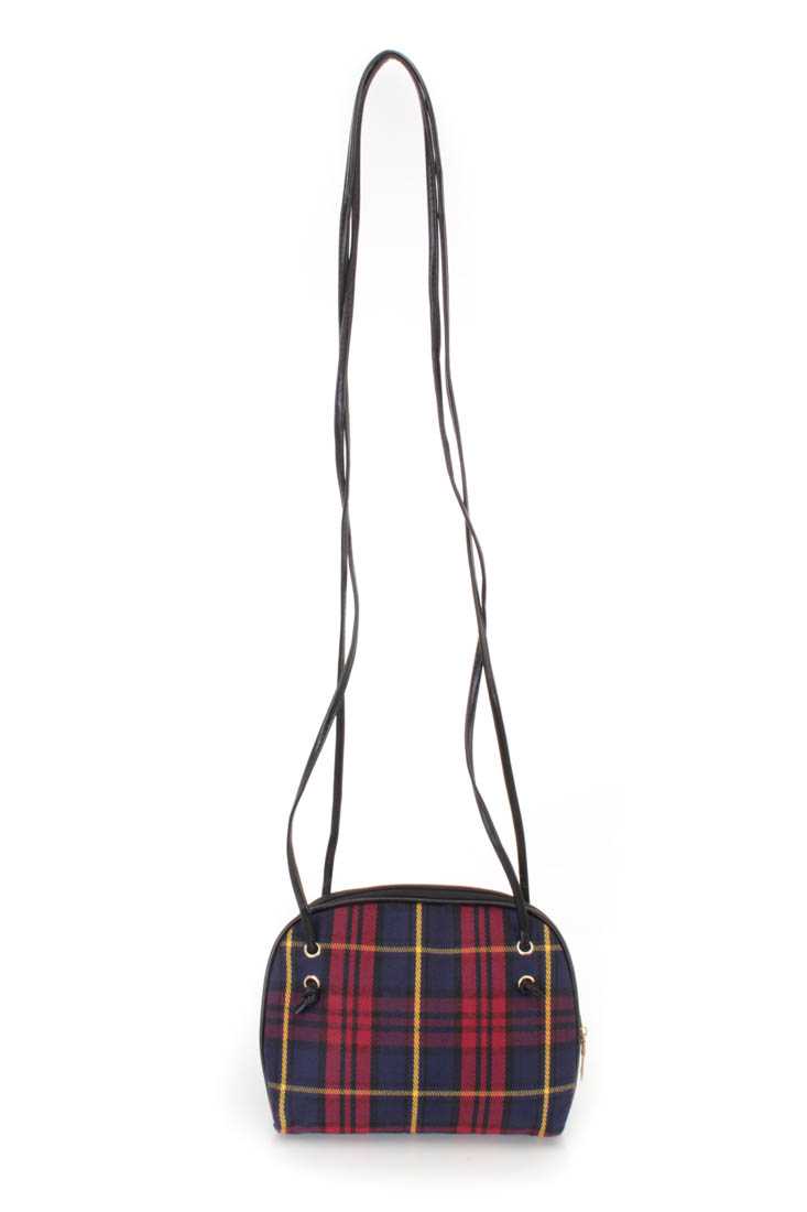 Red Plaid Double Shoulder Strap Handbag