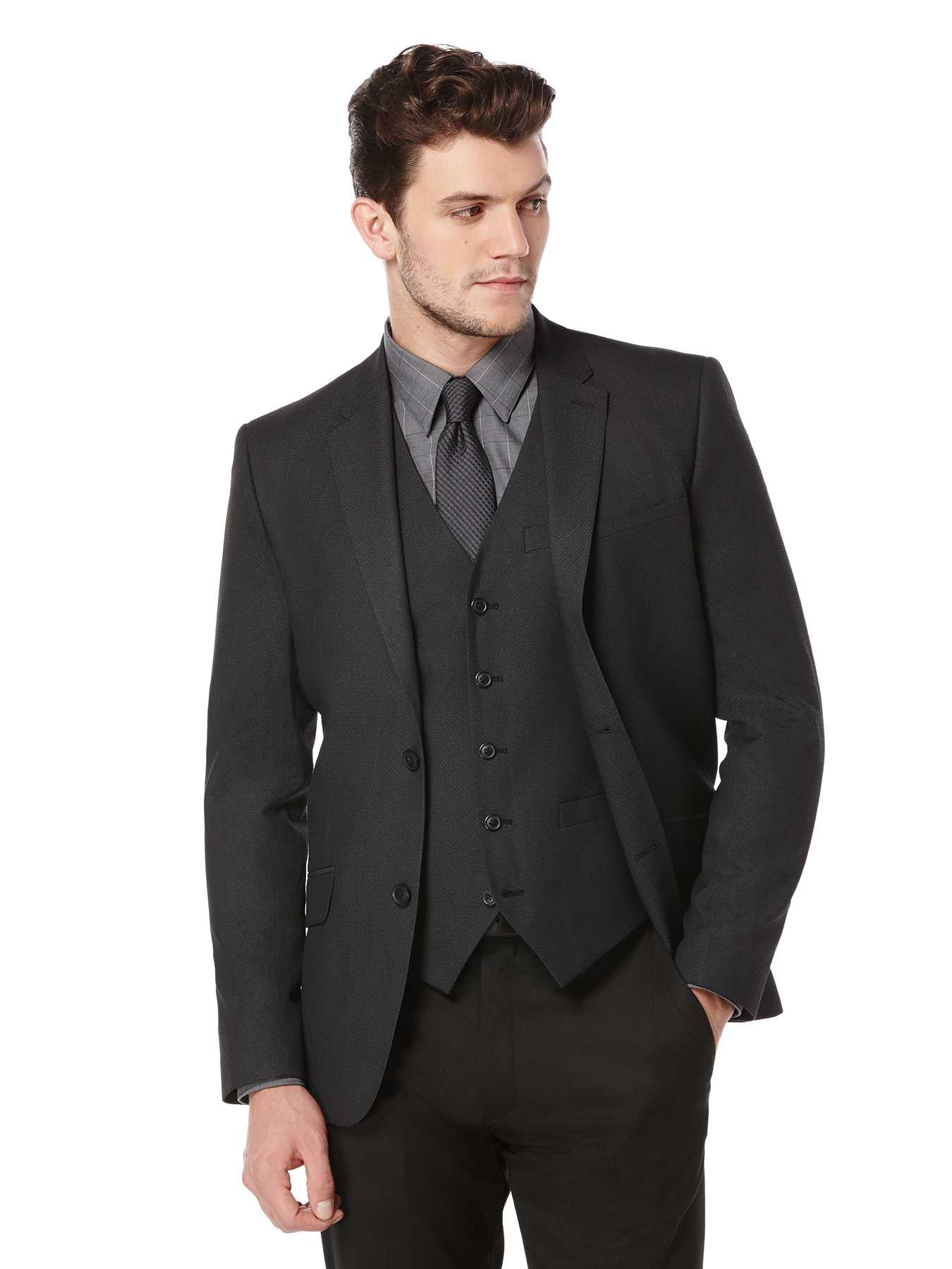 Perry Ellis Slim Fit Textured Party Suit Jacket