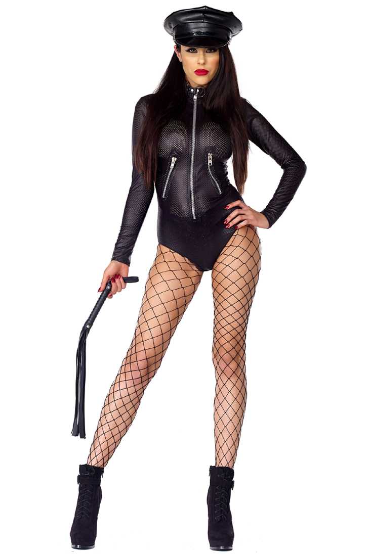Whipped Perforated Bodysuit Pockets Lingerie