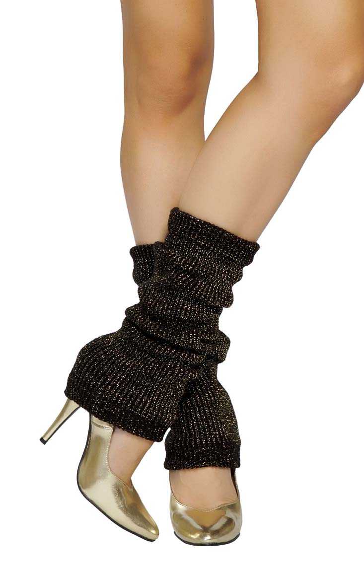 Black Gold Sparking Leg Warmers