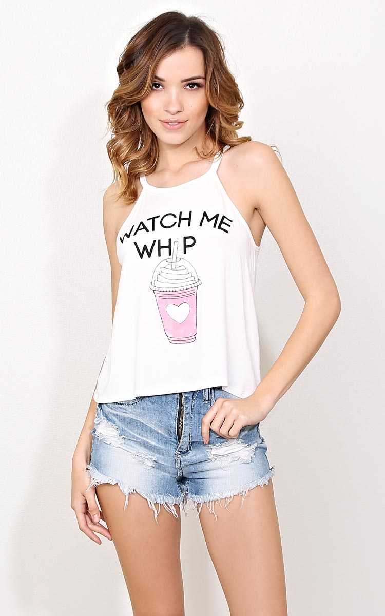 WATCH ME WHIP Knit Tank - LGE - Ivry/Natrl in Size Large by Styles For Less