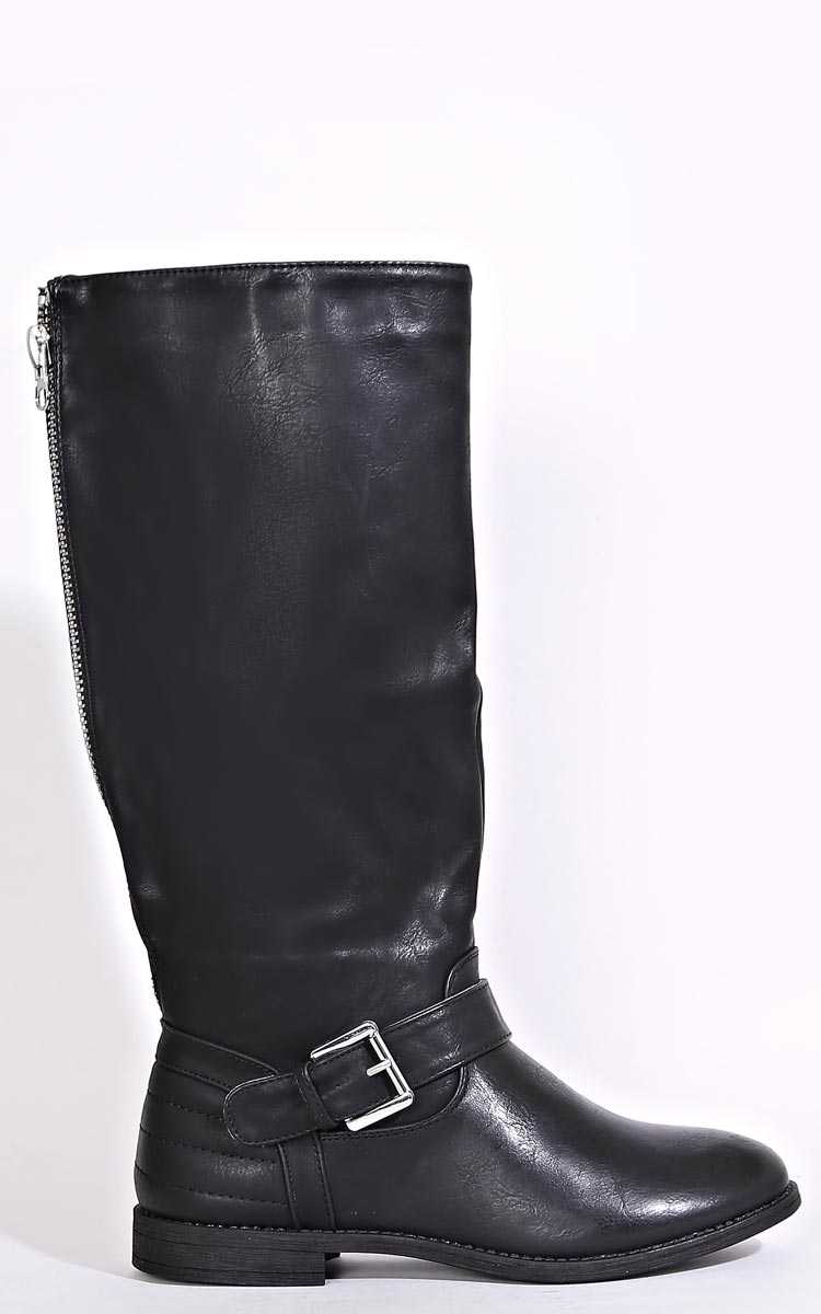 Road Bunny Moto Boots - Black in Size by Styles For Less