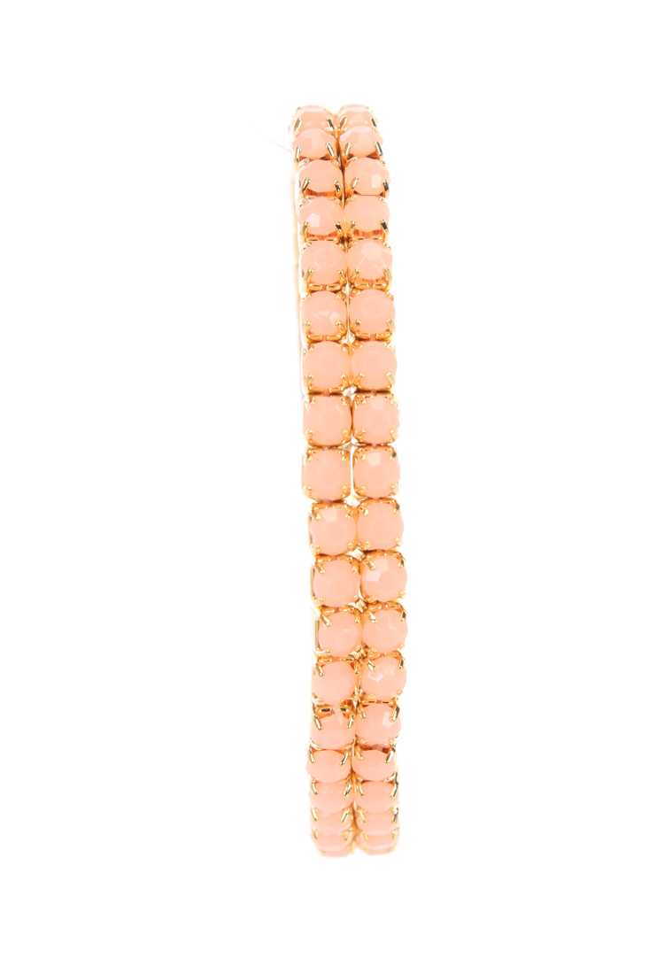 Peach Diamond Gemstone High Polish Summer Bracelet