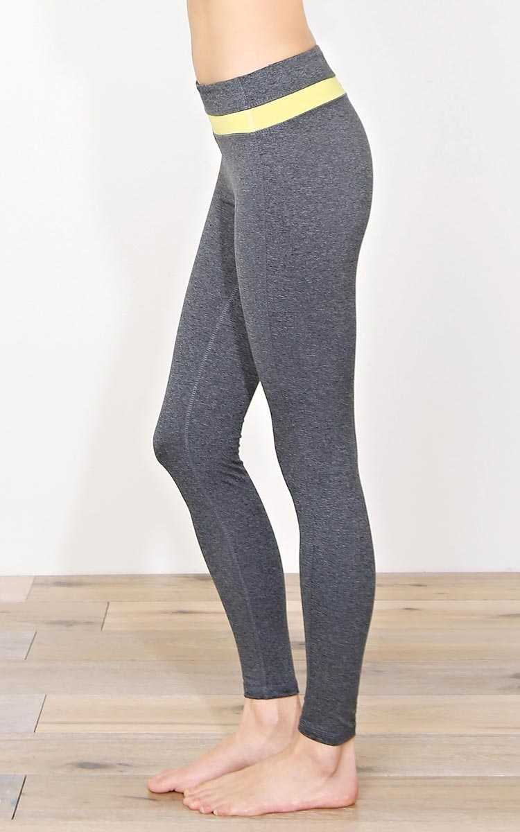 Triathlon Knit Workout Leggings - MED - Grey Combo in Size Medium by Styles For Less