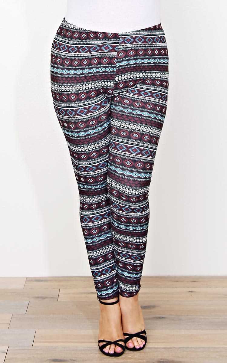 Plus Size Cool Tone Fairisle Soft Knit Leggings - Black Combo in Size 1X by Styles For Less