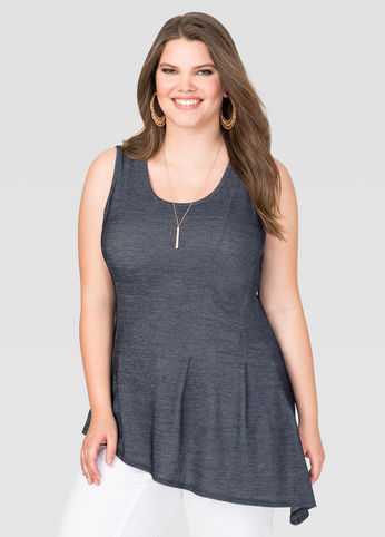 Denim Asymmetrical Tank