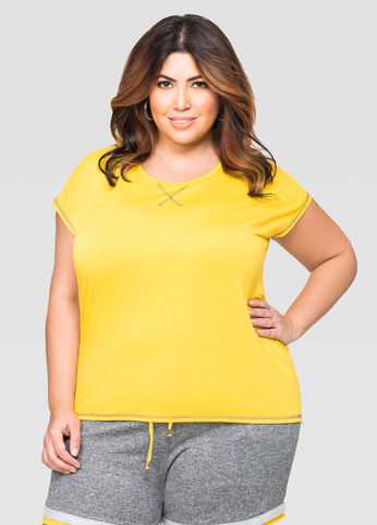 Contrast Stitch Active Top