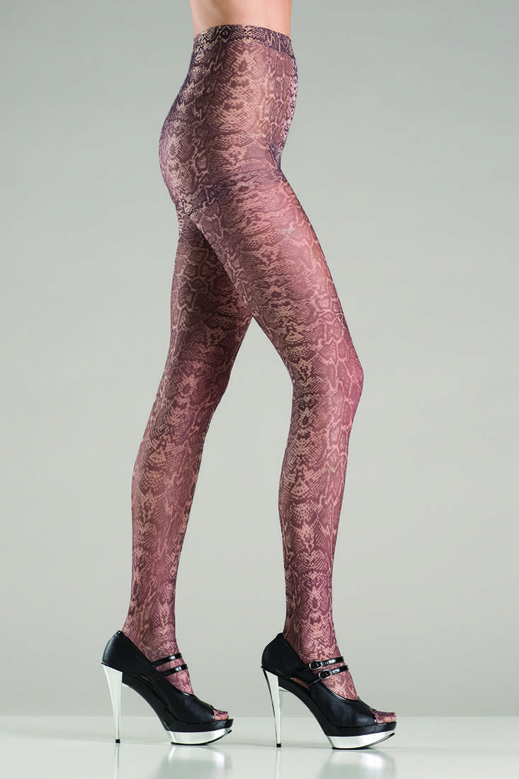 Tan Snake Skin Design Pantyhose