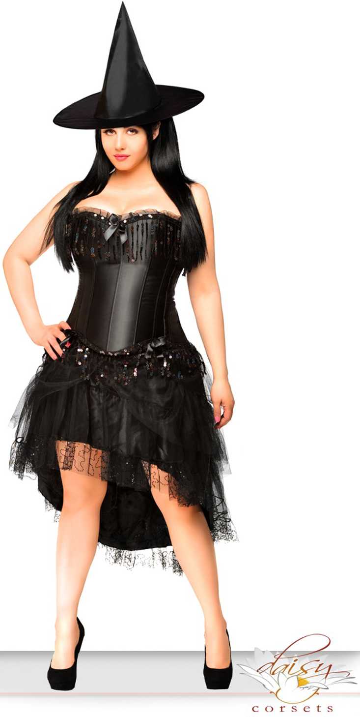 Black 3 PC Burlesque Witch Costume