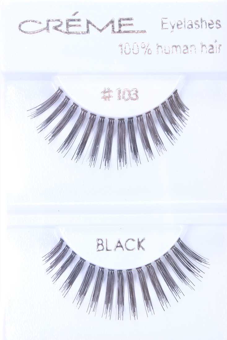 Black Full Volume Lengthening Glamour Human Hair Eyelashes