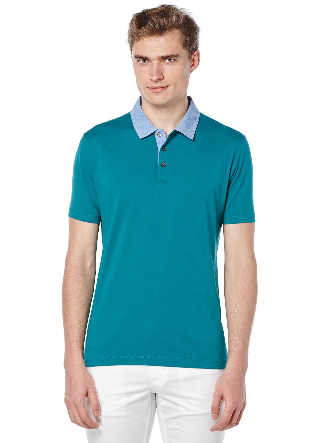 Perry Ellis Short Sleeve Oxford Collar Polo