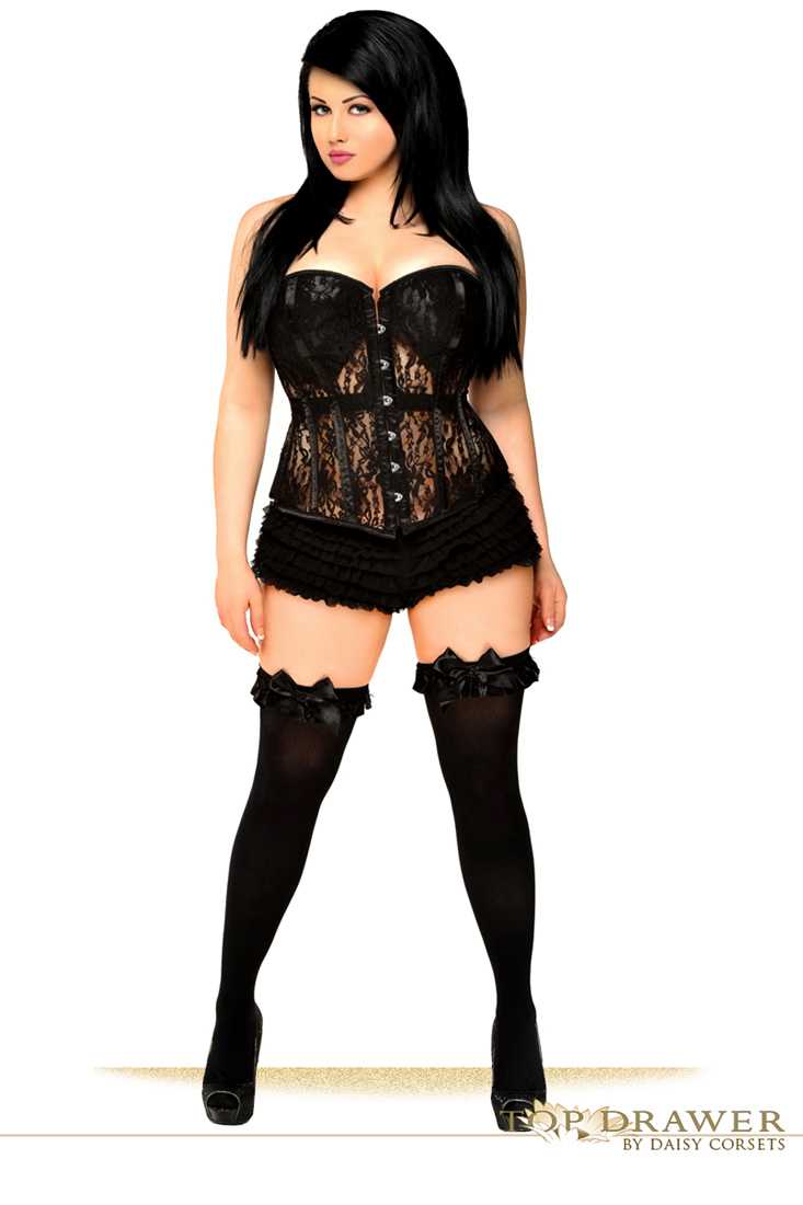 Black Lace Molded Cup Sexy Corset